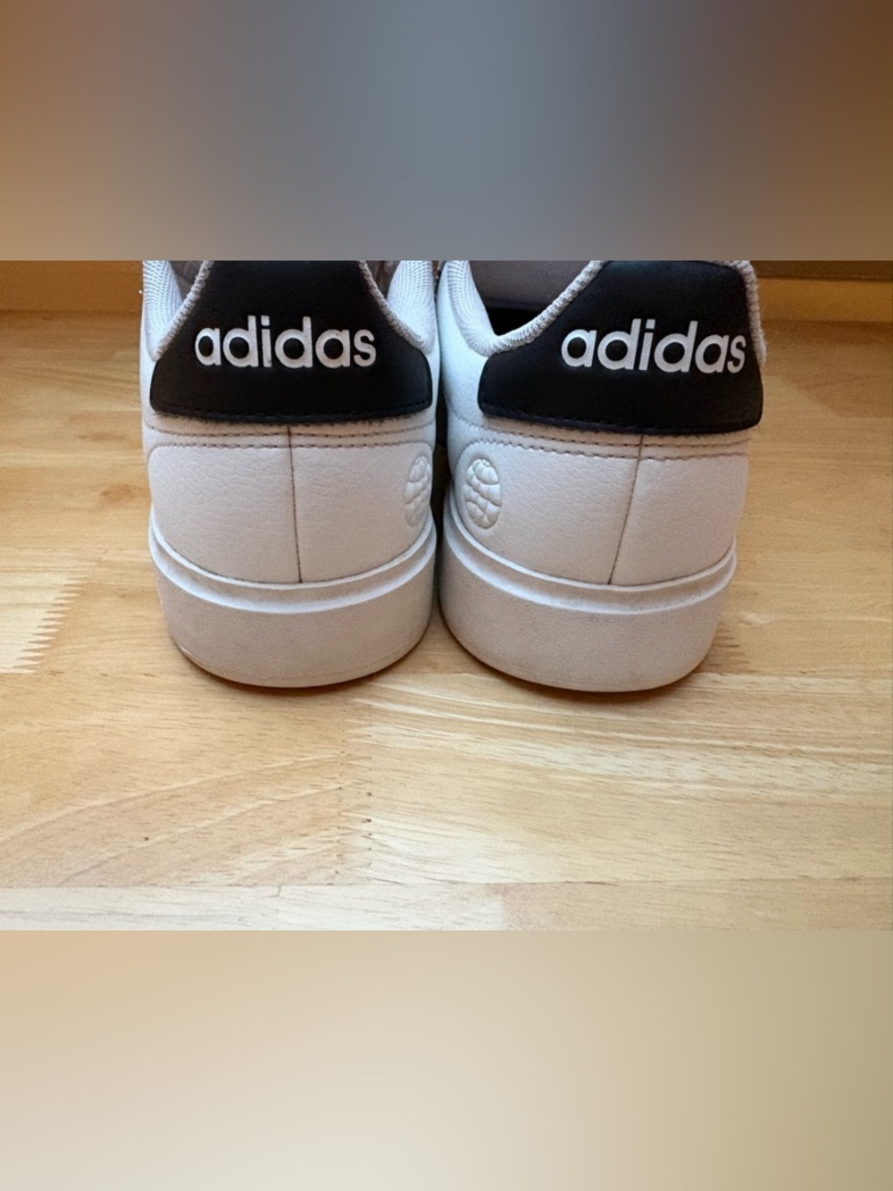 adidas Grand Court Cloudfoam White Sneakers Black Stripes | Sz 6.5 - Picture 9 of 14